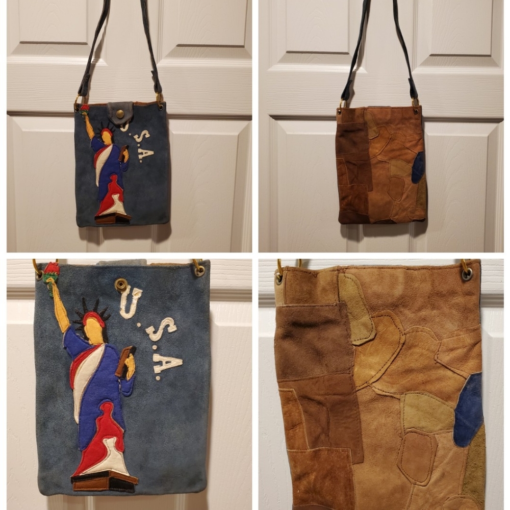 Vintage Suede Purse (Statue of Liberty)